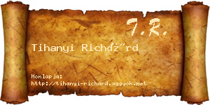 Tihanyi Richárd névjegykártya